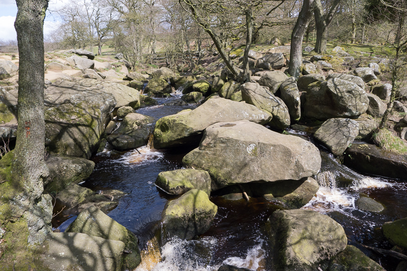 Burbage Brook at the northern entrance to Padley Gorge