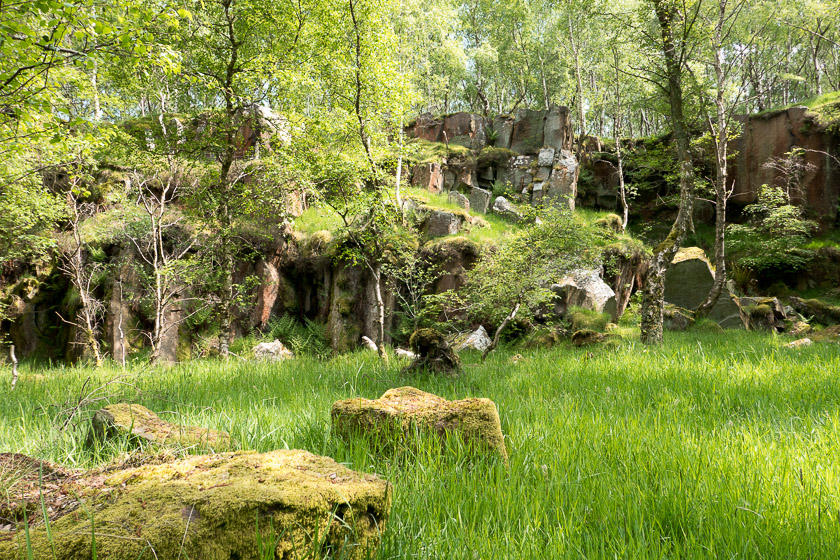 Former gritstone quarry.